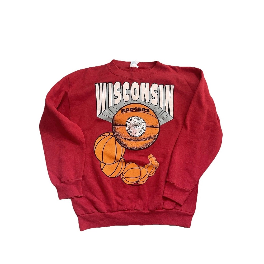 Vintage Rare 1990'S TULTEX WISCONSIN University of Wisconsin college sweatshirt